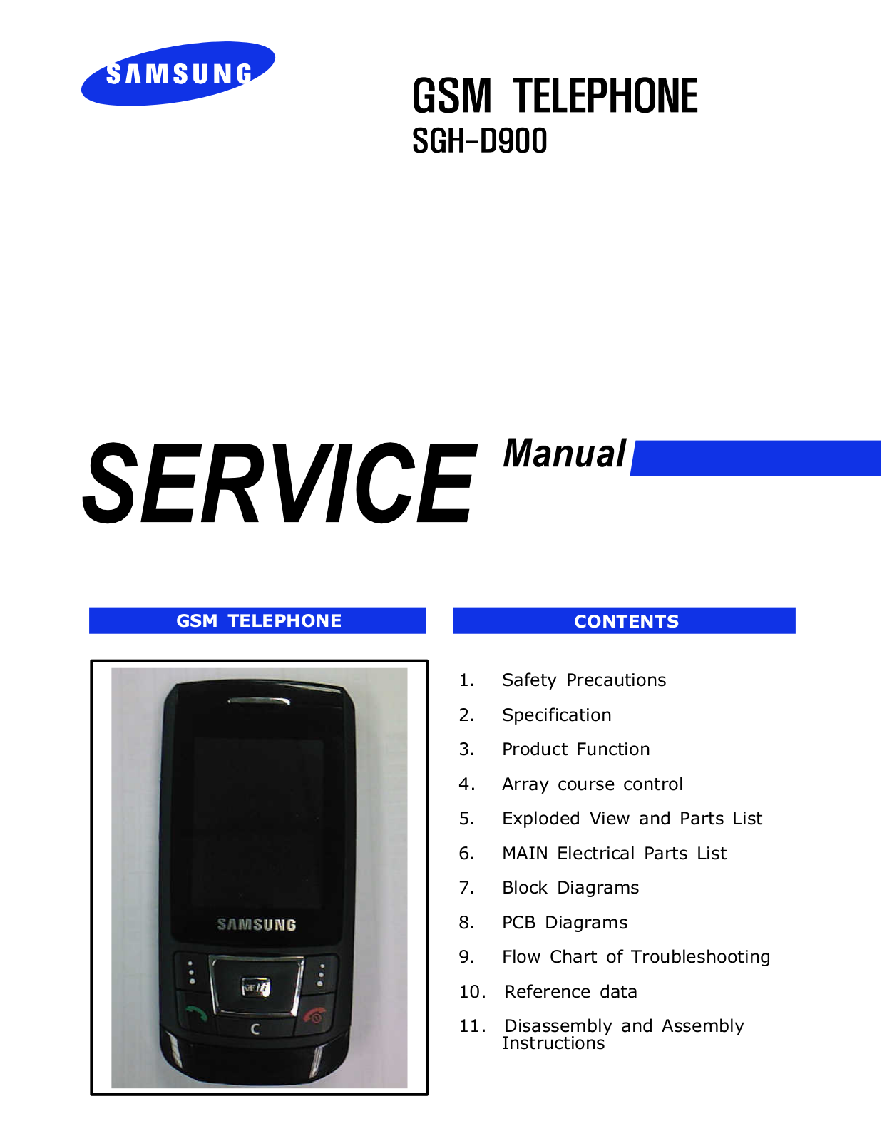 Samsung SGH-D900 Service Manual