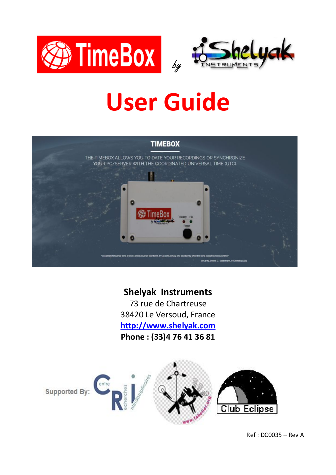 Shelyak Timebox Instruction Manual - ManualMachine.com
