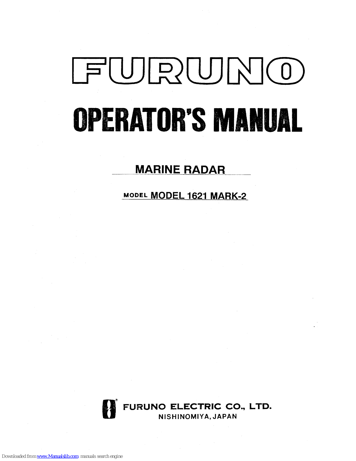 Furuno 1621 MARK-2 Operator's Manual