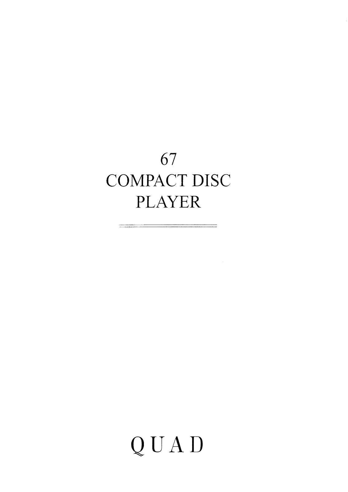 Quad 67-CD Owners manual