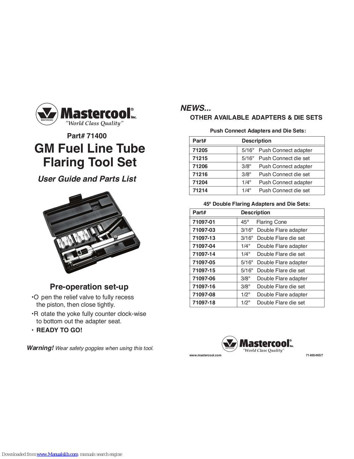 MasterCool 71400 User Manual