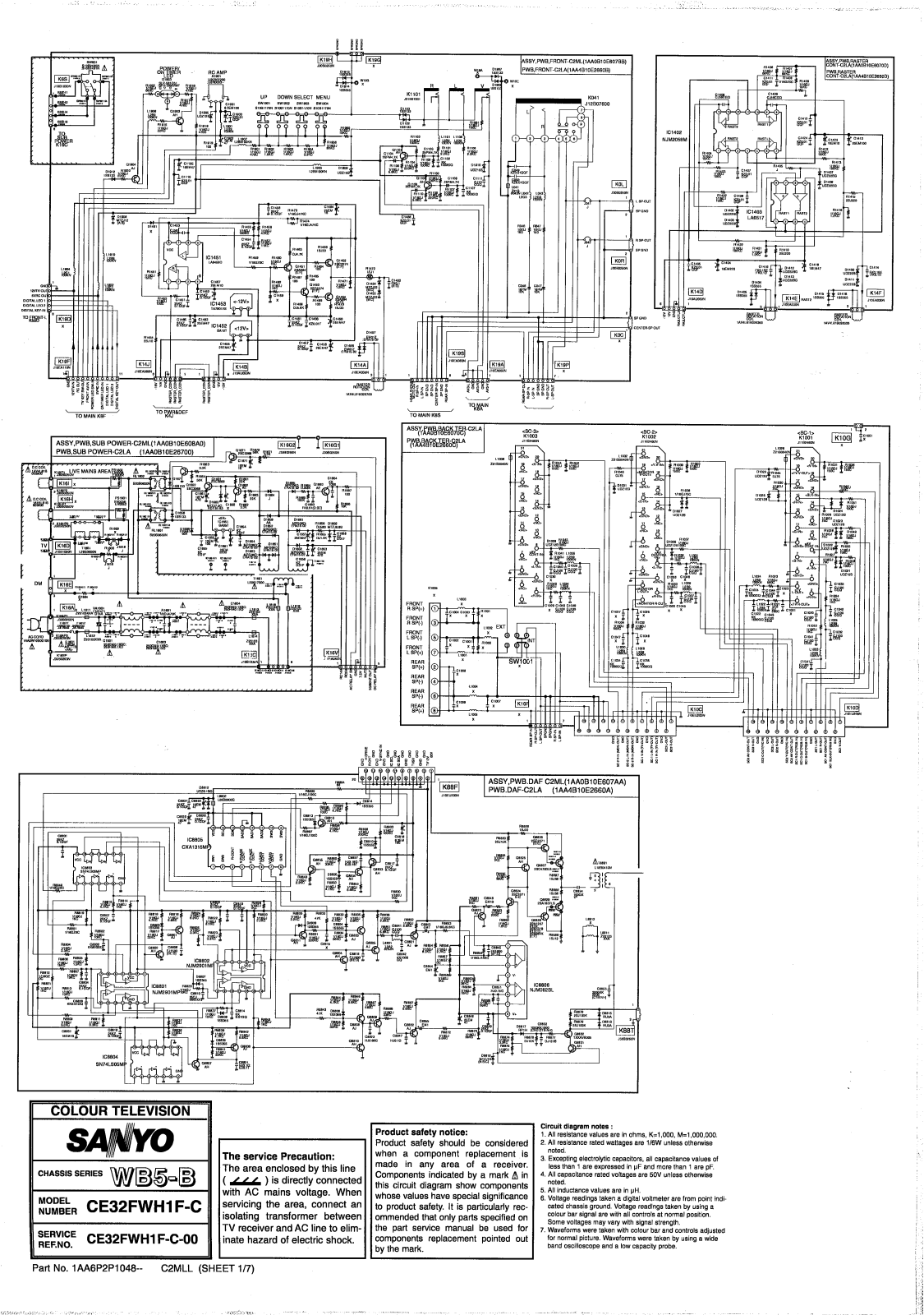 Sanyo CE32FWH1F-C Schematic