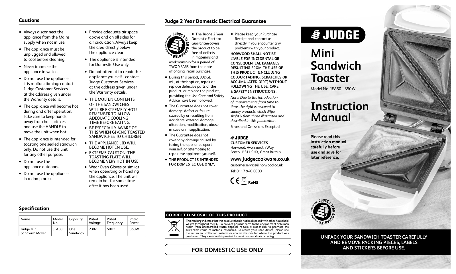 Judge JEA50 User Manual