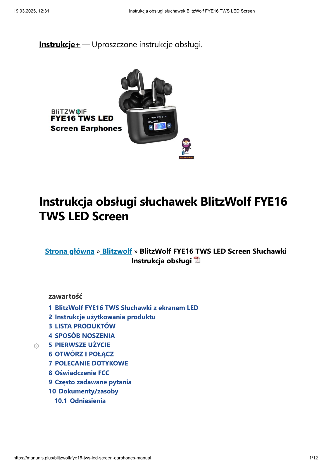 BLITZWOLF BW-FYE16 User guide - ManualMachine.com