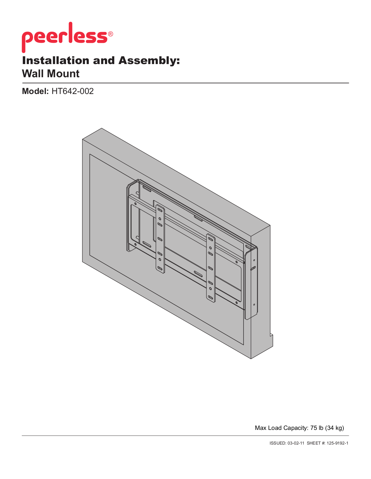 Peerless-AV HT642-002 Installation