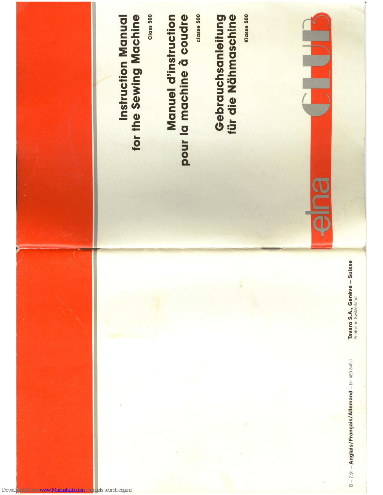 ELNA 580 User Manual