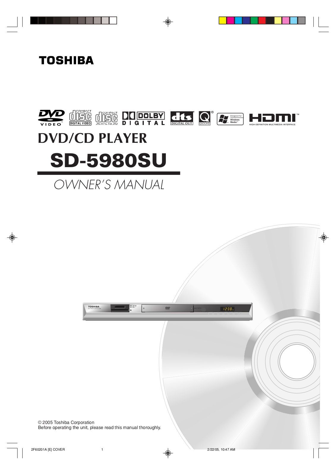 Toshiba SD-5980SU User Manual