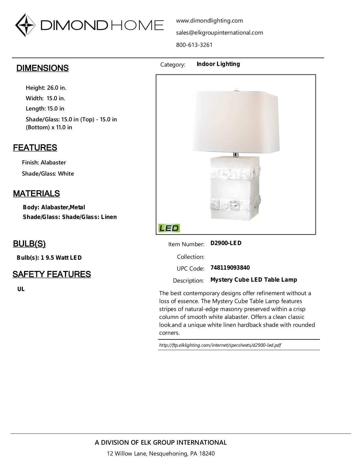 ELK Home D2900LED User Manual