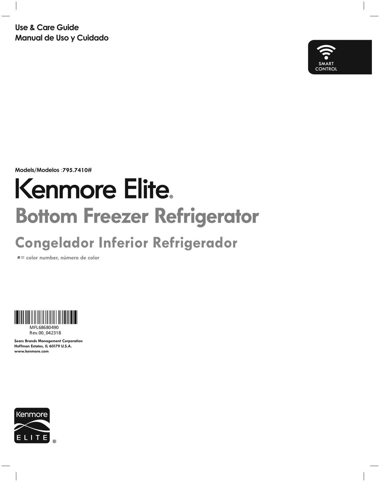 Kenmore Elite 79574109810, 79574105810, 79574102810 Owner’s Manual