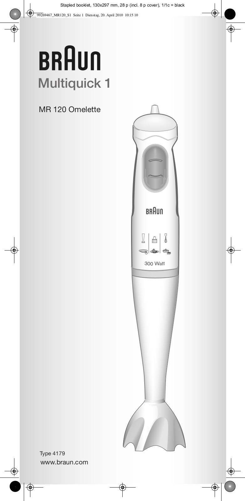 BRAUN MR120 User Manual