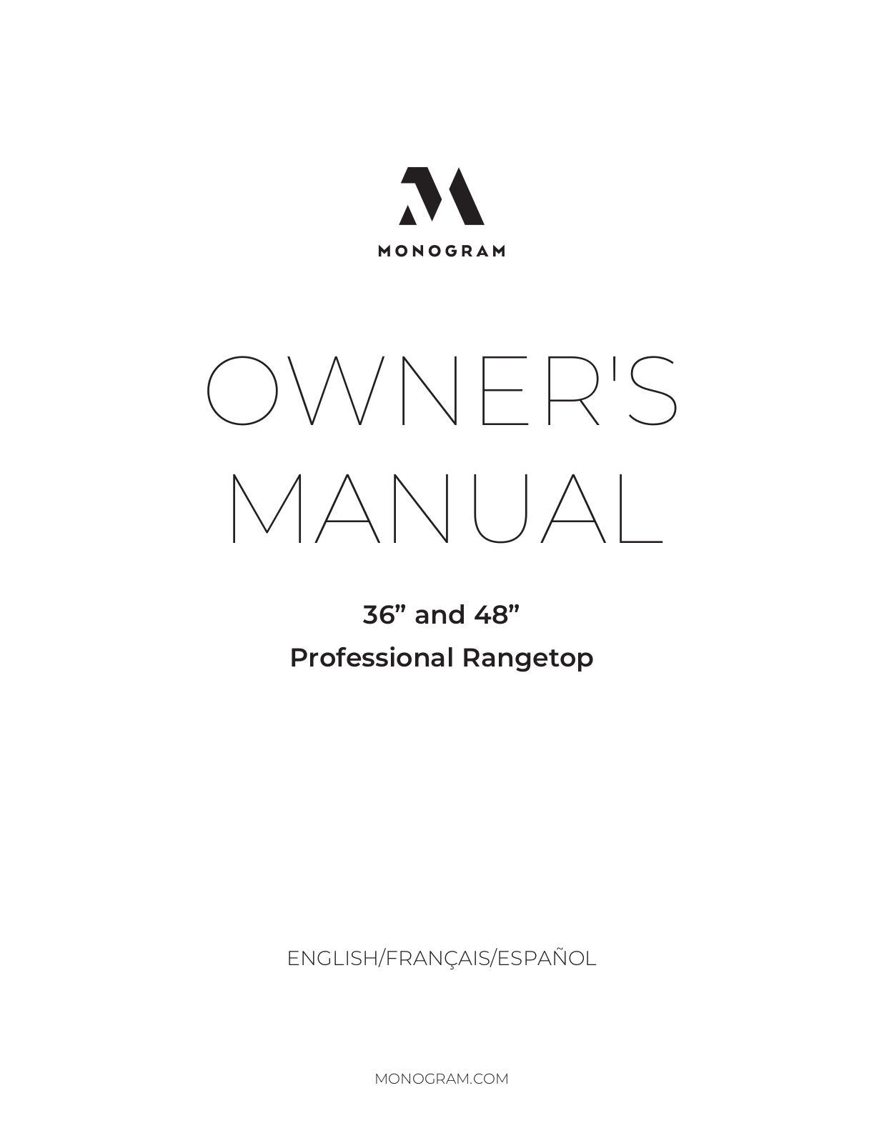 Monogram ZGU486NDTSS, ZGU366NTSS, ZGU364NDTSS Owner's Manual