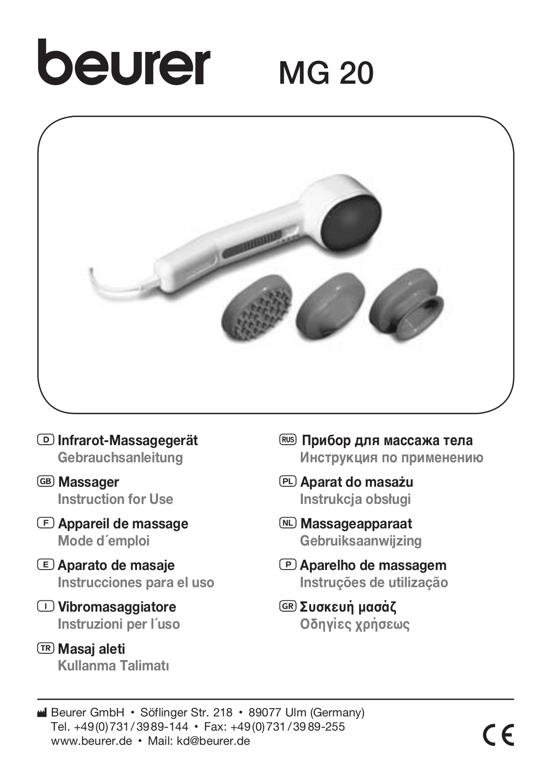 Beurer MG 20 User Manual