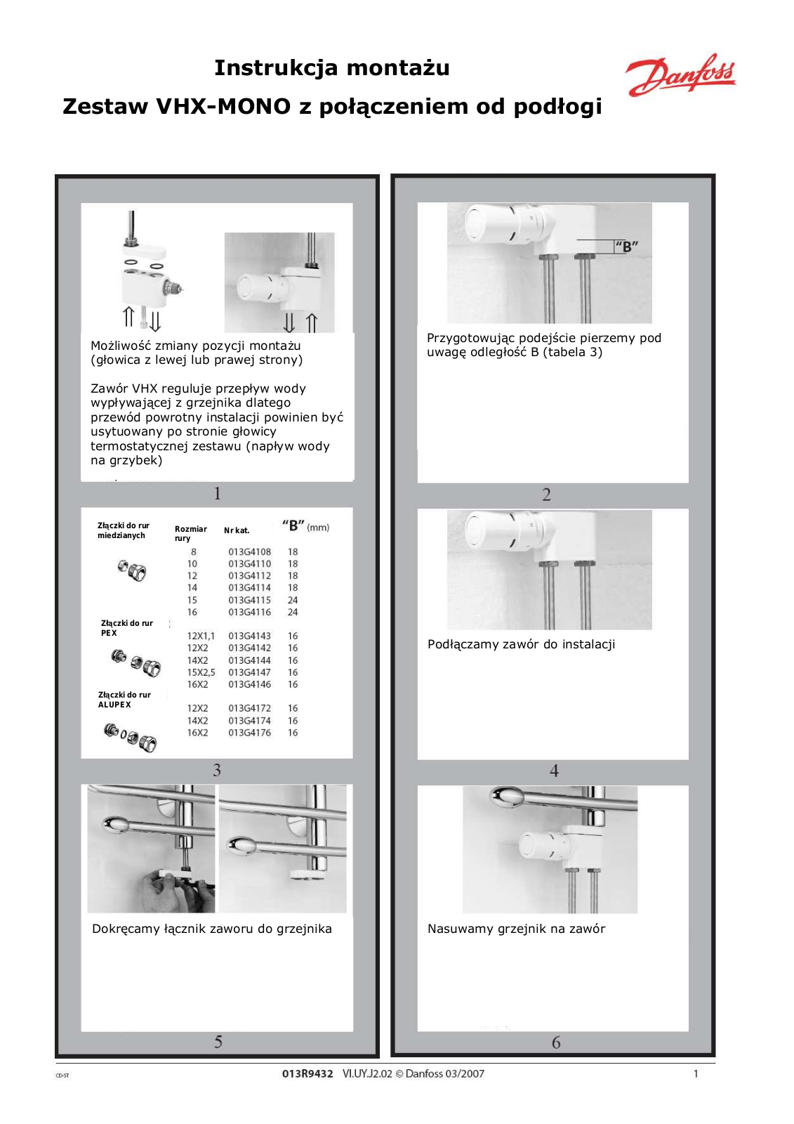 Danfoss VHX-MONO Installation guide