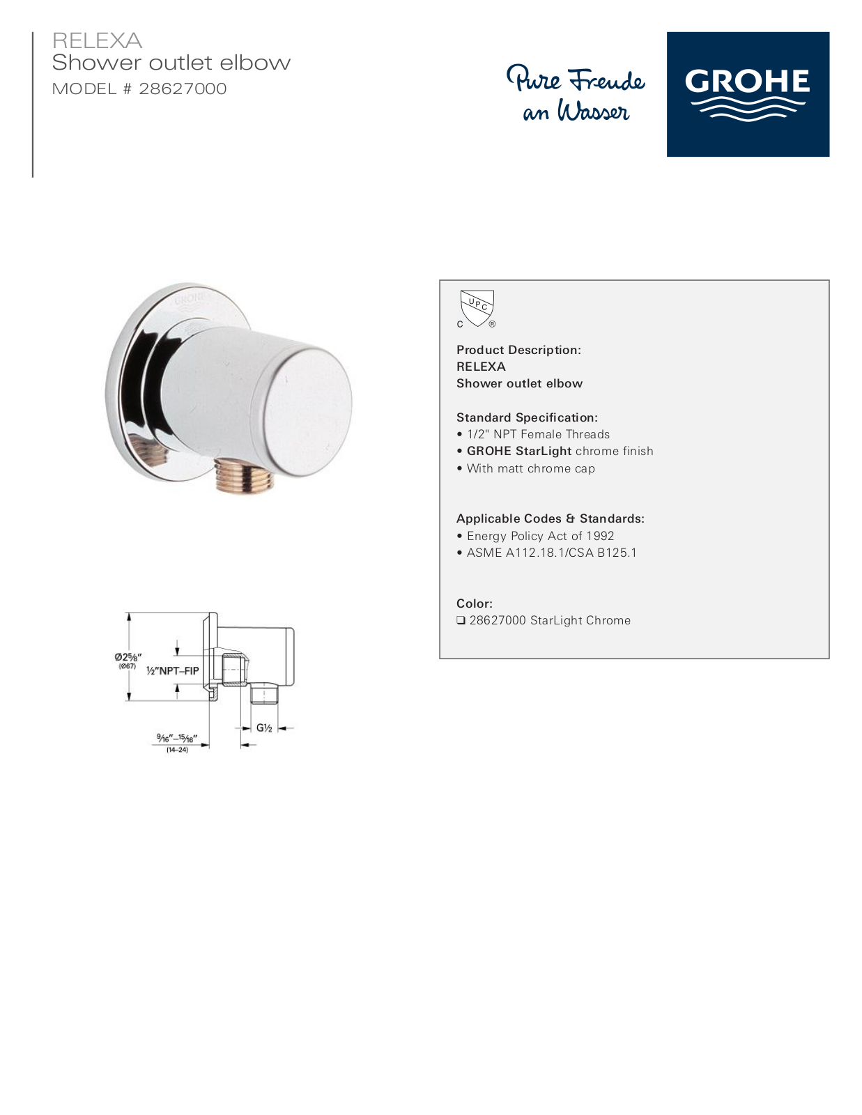 GROHE GRH1277 Specifications - ManualMachine.com