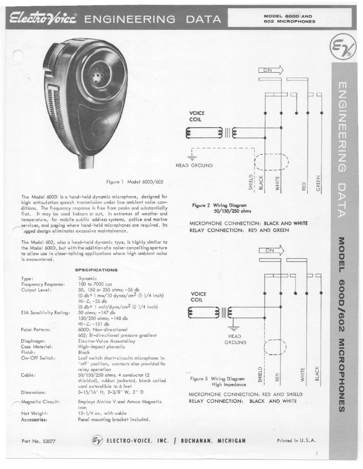 Electro-voice 602, 600D DATASHEET