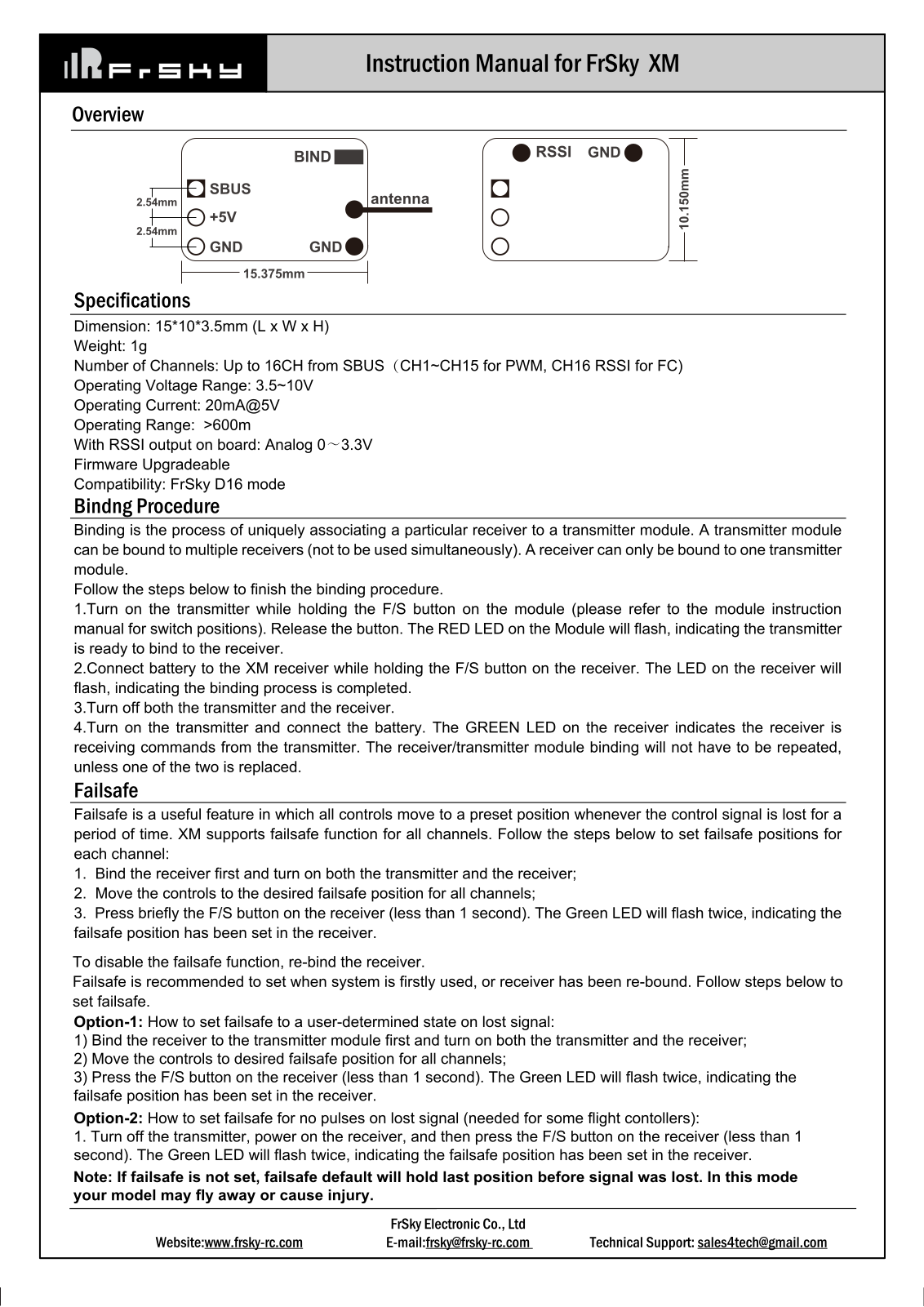 Frsky XM User Manual