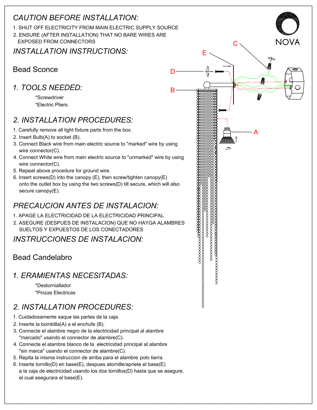 Nova 6344 Instruction Manual