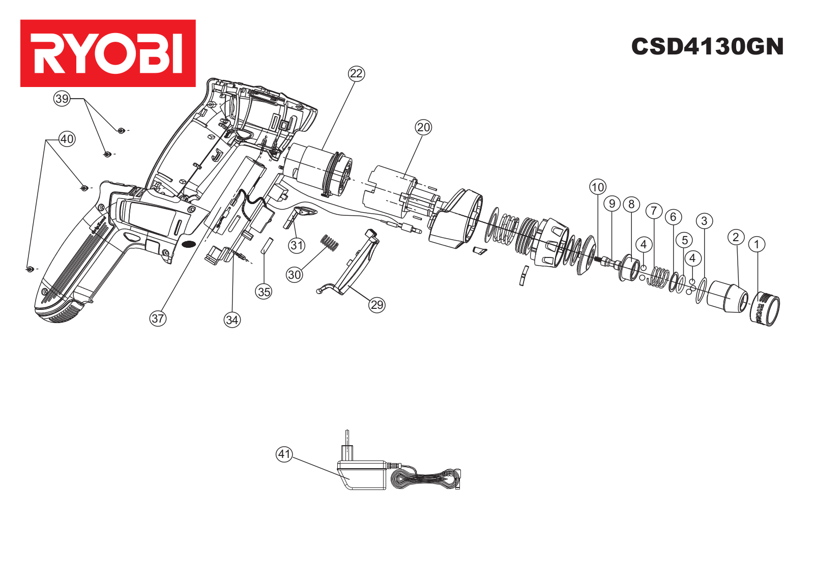 Ryobi CSD4130GN User Manual