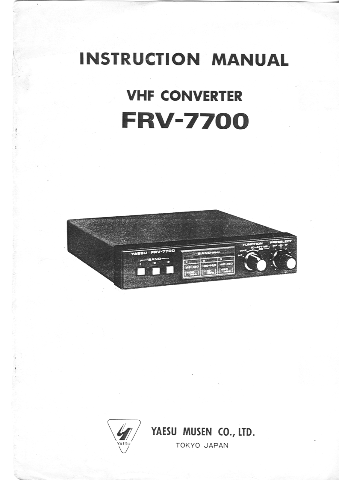 Yaesu FRV-7700 User Guide