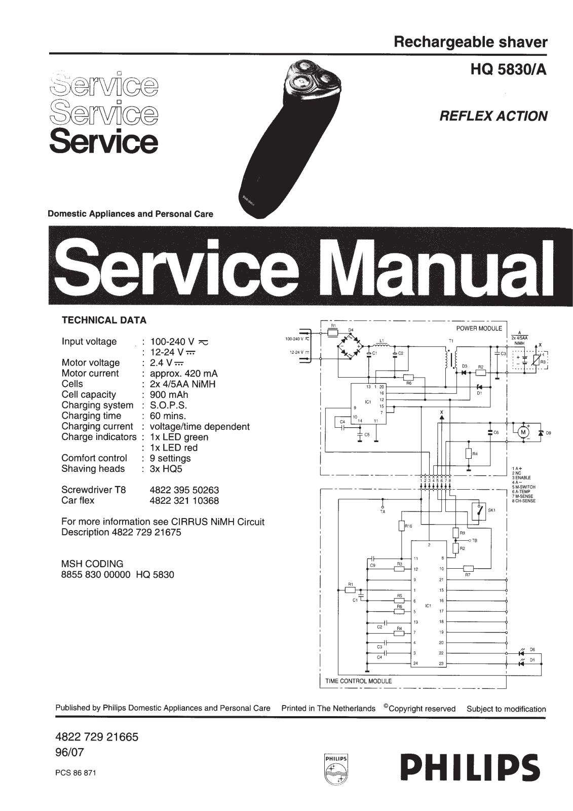 Philips HQ5830A Service Manual