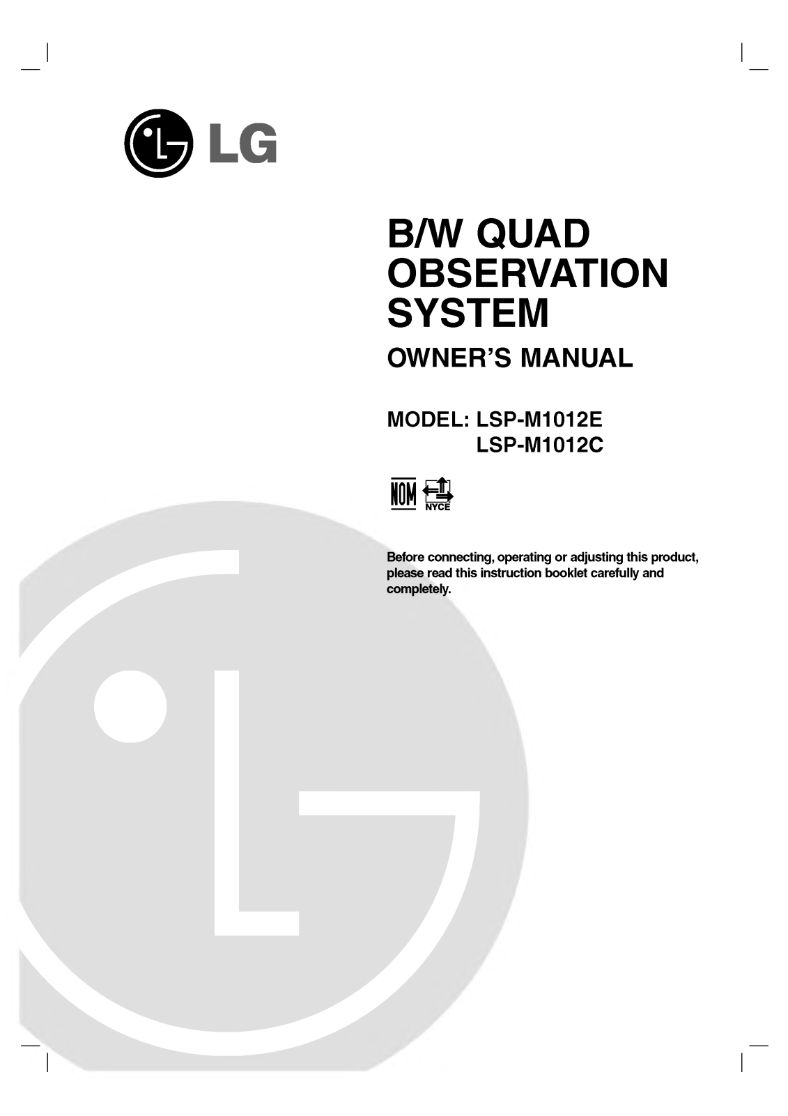 LG LSP-M1012C User Manual