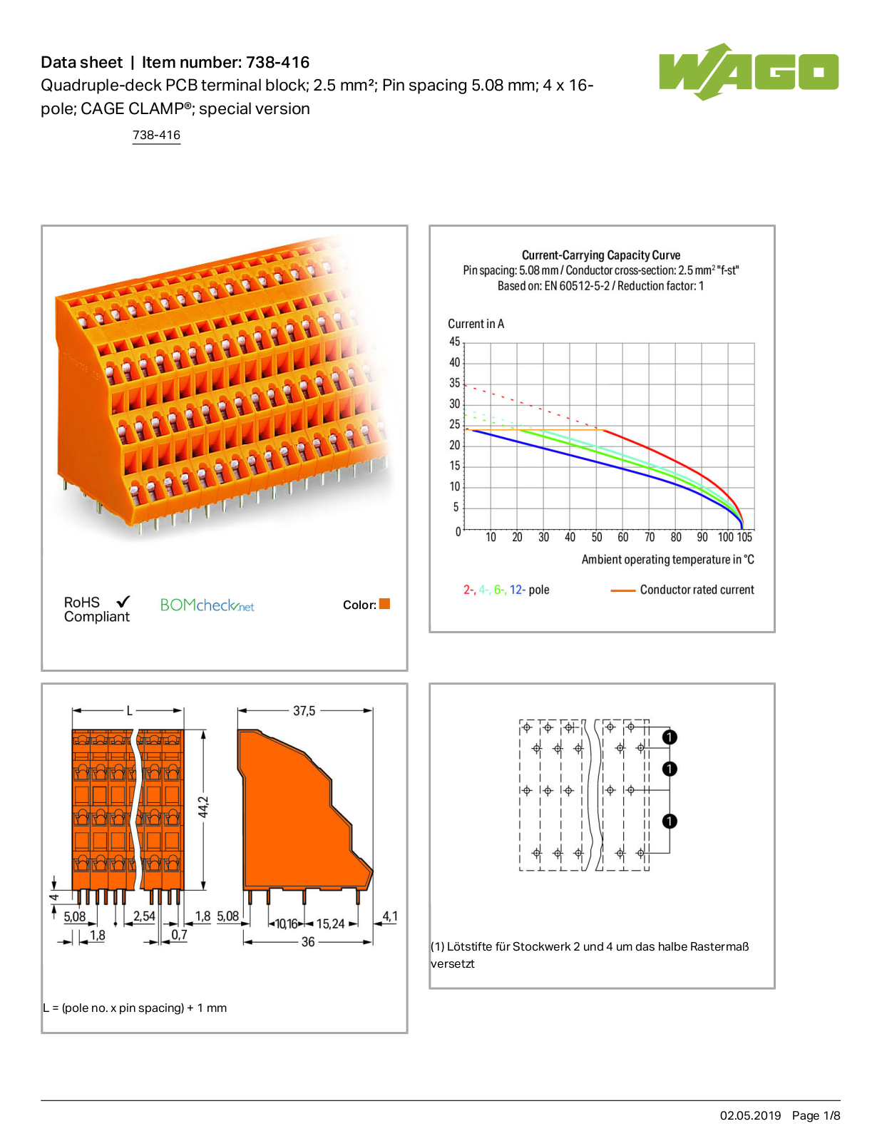 Wago 738-416 Data Sheet