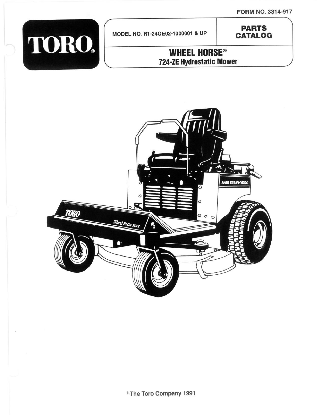 Toro R1-24OE02 Parts Catalogue