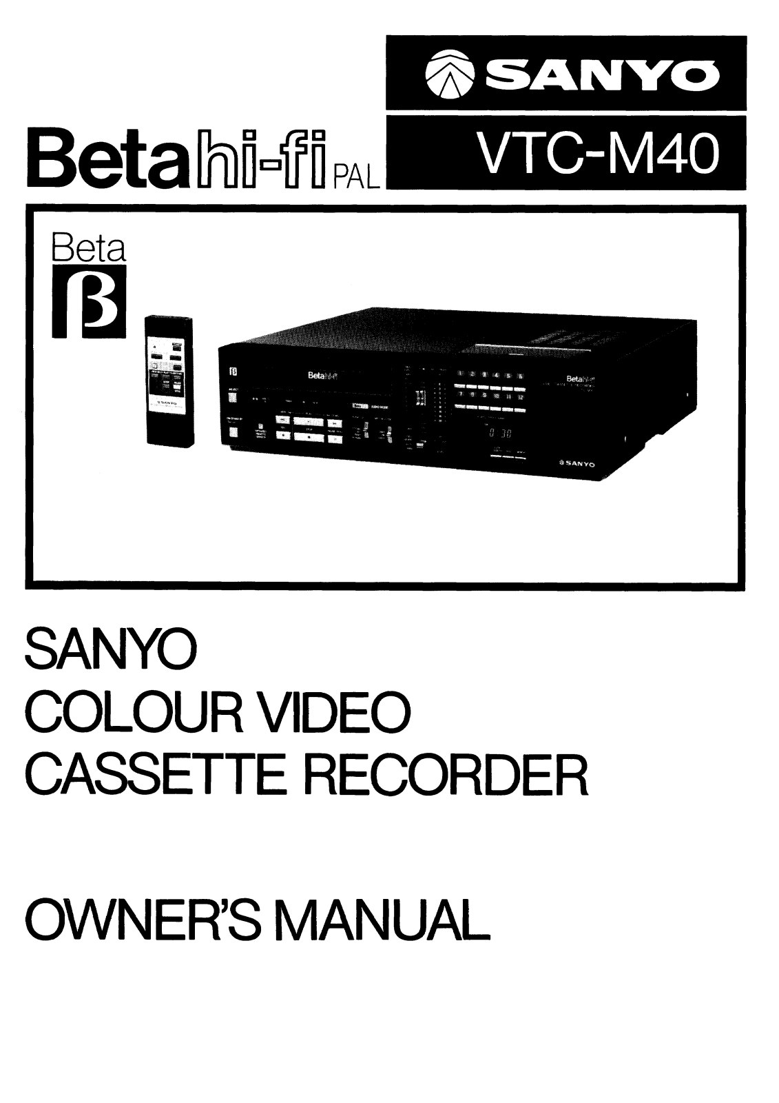 Sanyo VTC-M40 Instruction Manual