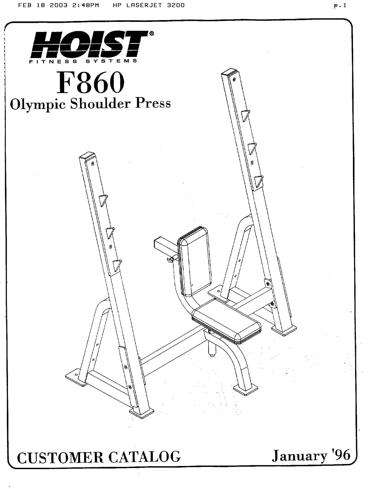 Hoist Fitness f860 User Manual