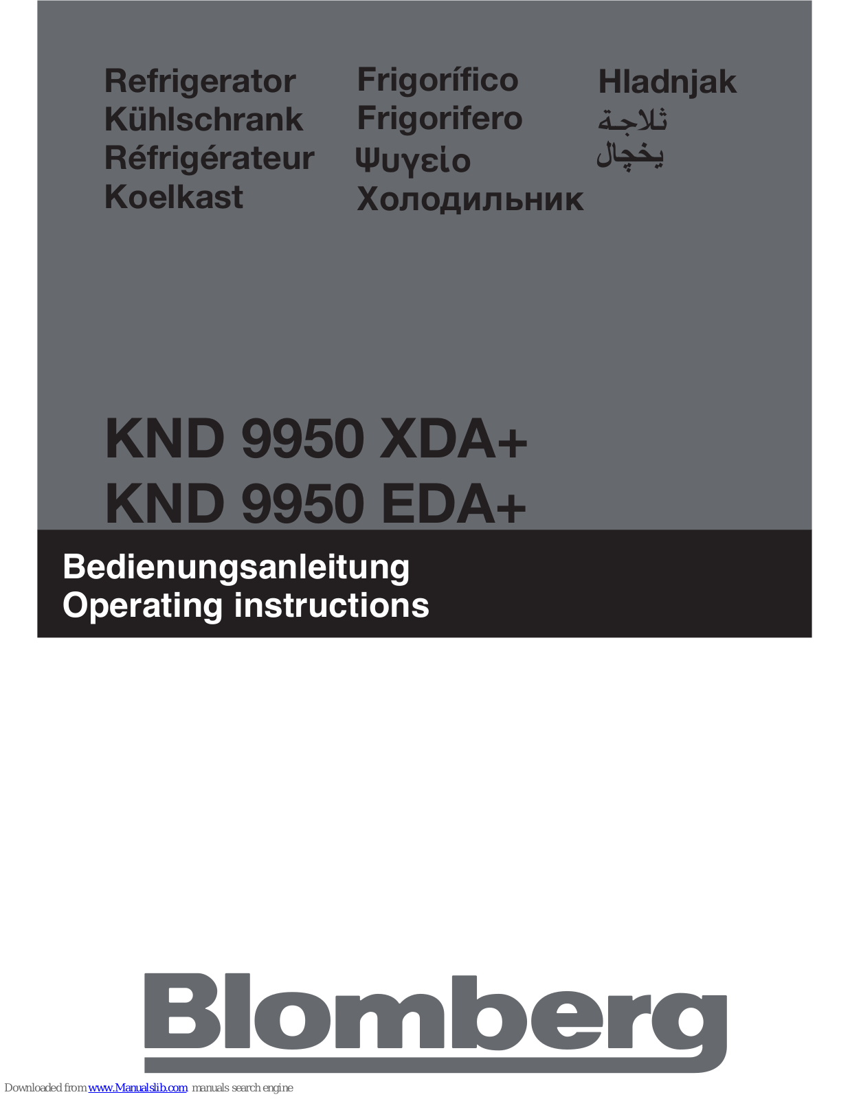 Blomberg KND 9950 XDA+, KND 9950 EDA+ Operating Instructions Manual