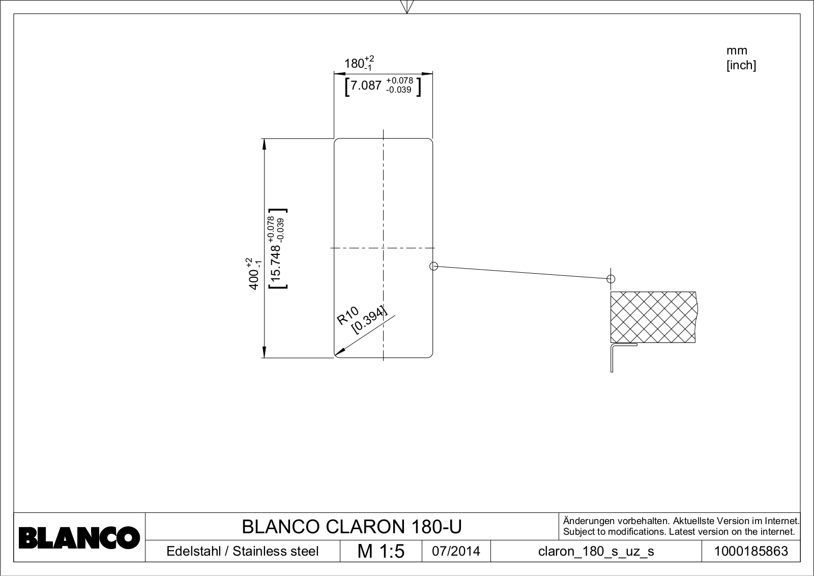 Blanco CLARON 180-U User guide