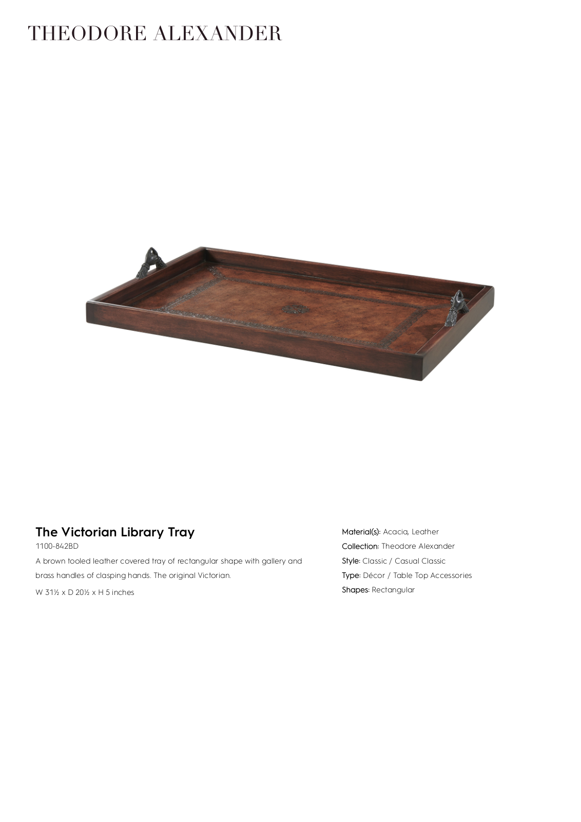 Theodore Alexander FPLJ1639 Specifications - ManualMachine.com