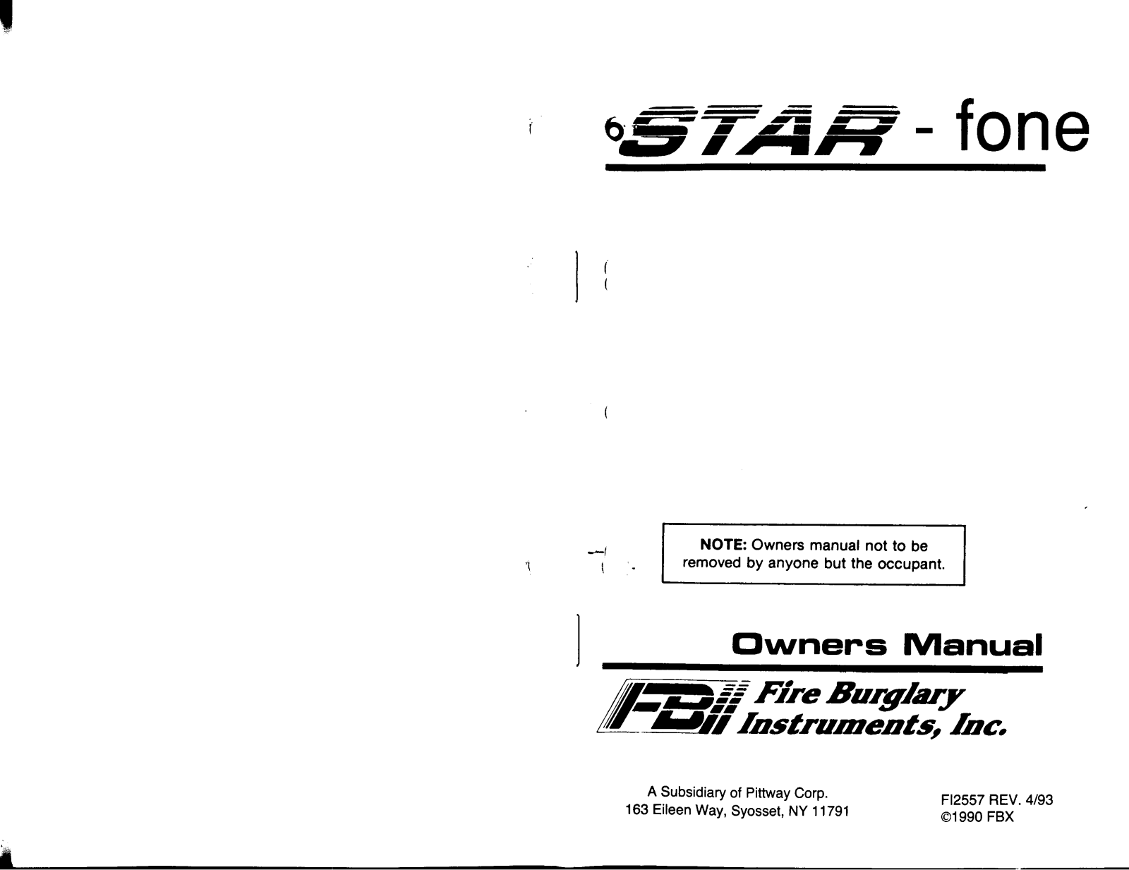 Fbii Star-fone User Manual