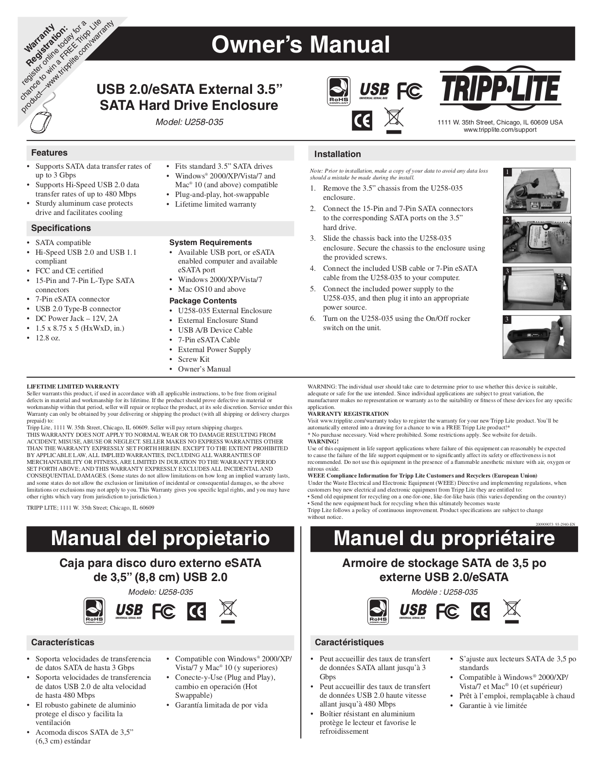 Tripp Lite U258-035 User Manual