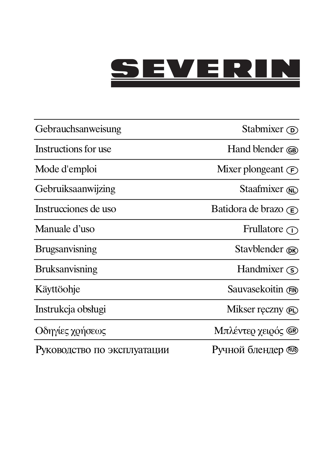 Severin SM 9617 User Manual