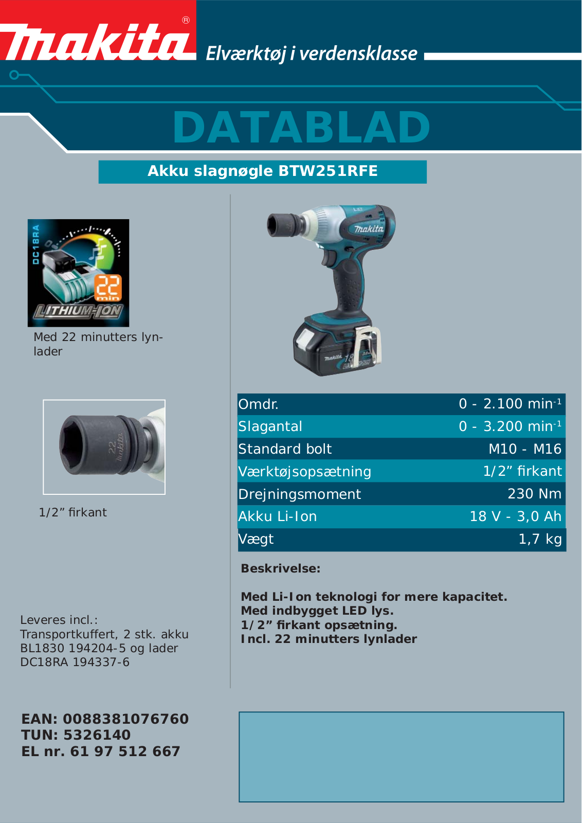 Makita BTW251RFE User Manual