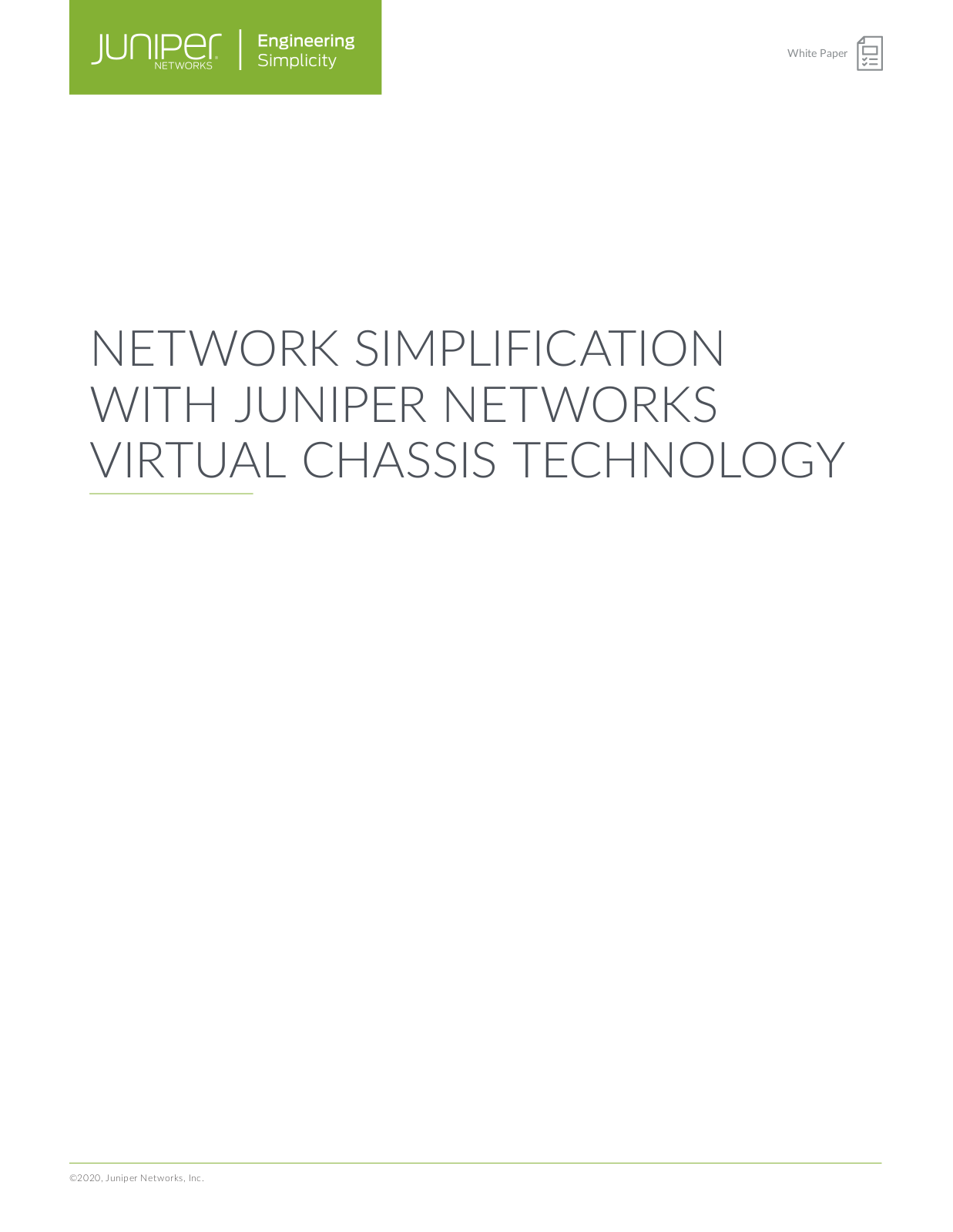 Juniper VIRTUAL CHASSIS TECHNOLOGY User Manual