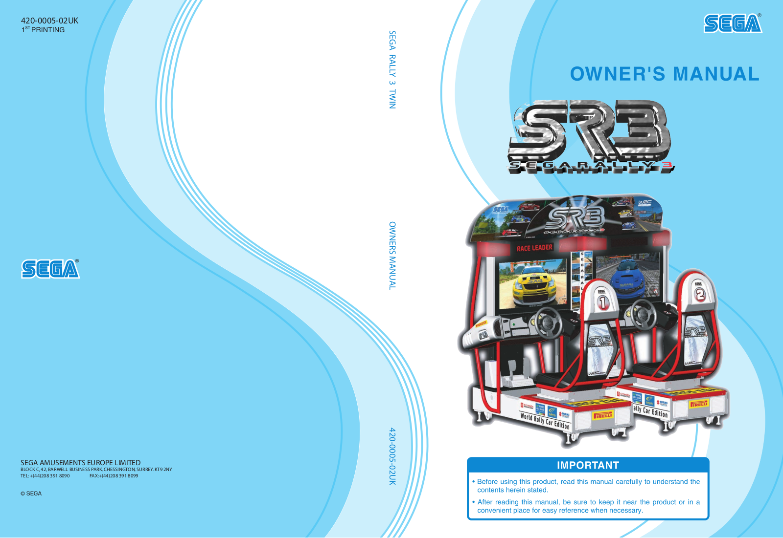 Sega SEGA RALLY 3 TWIN User Manual