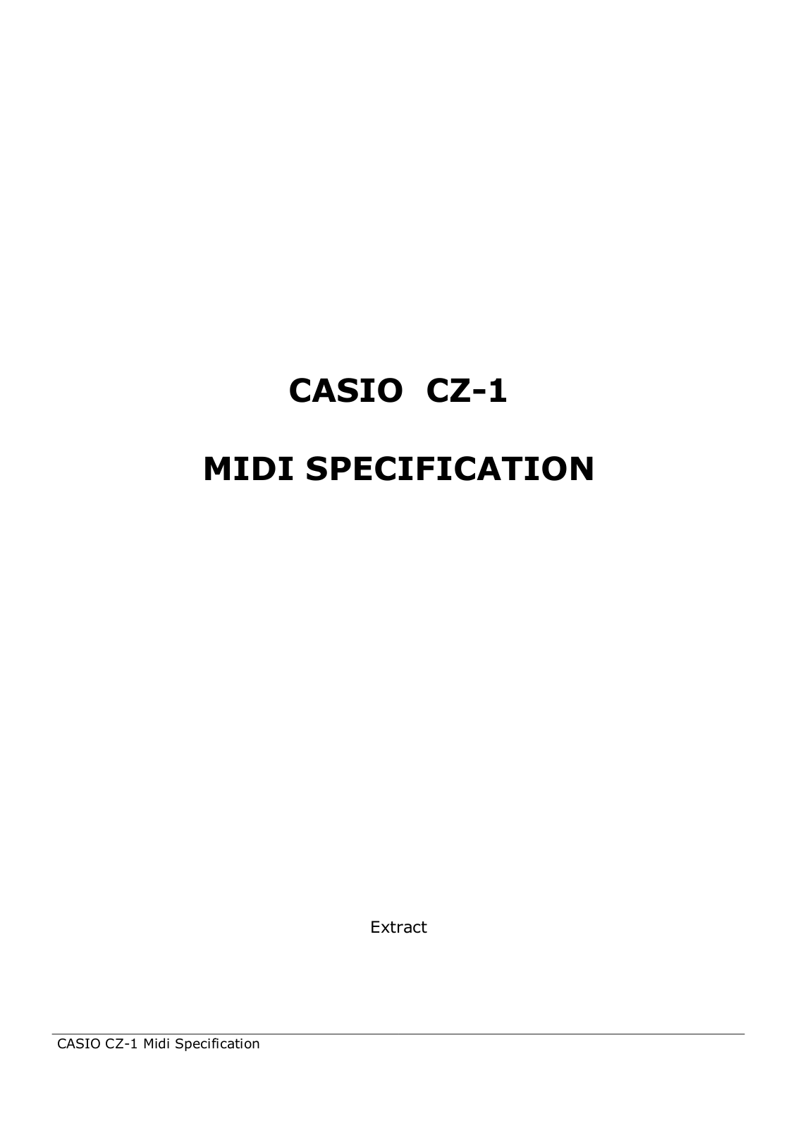 Casio CZ-1 Specification