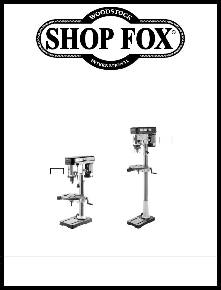 Shop fox W1848, W1668 User Manual