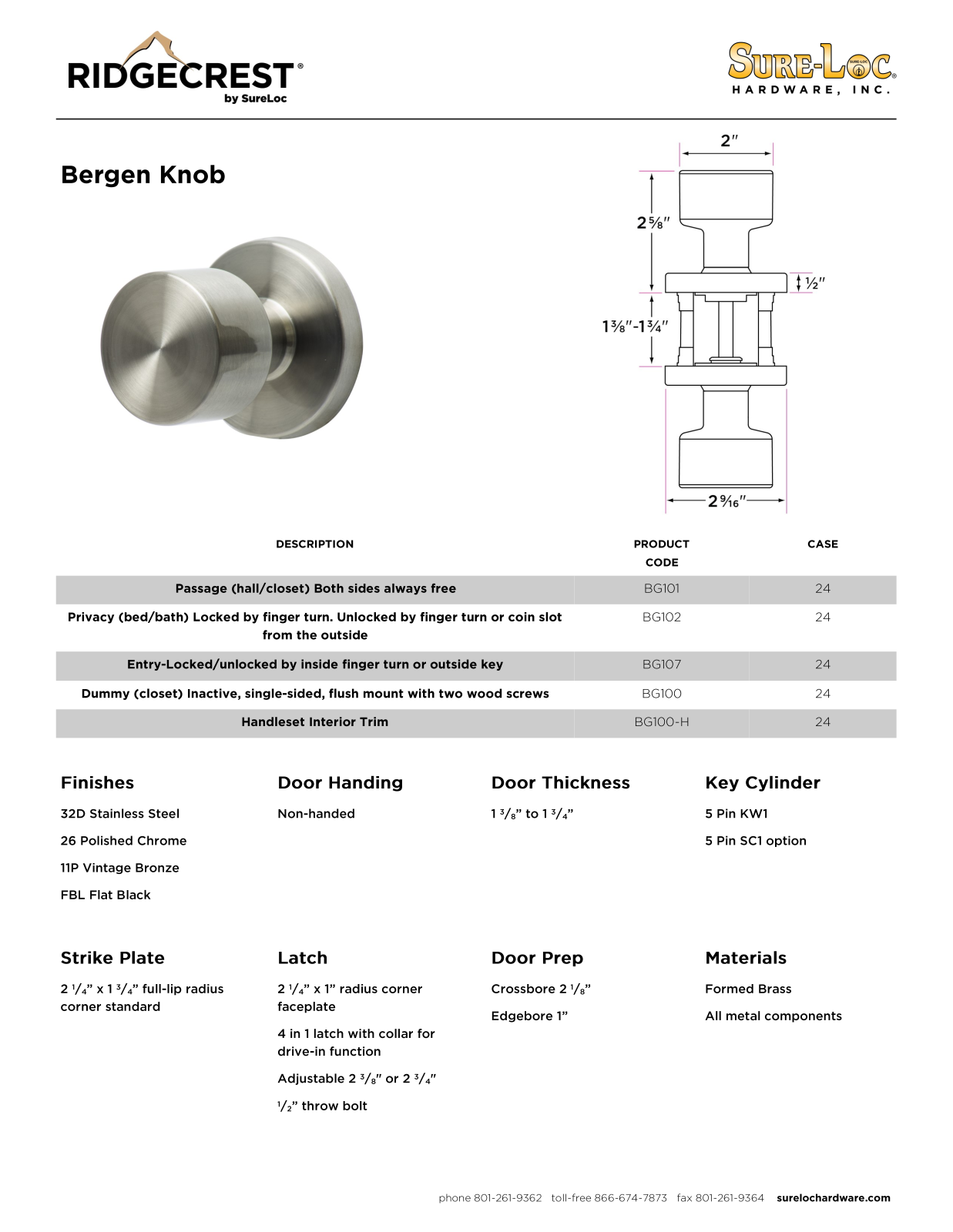 Sure-Loc Hardware SLOC1028 Specifications - ManualMachine.com