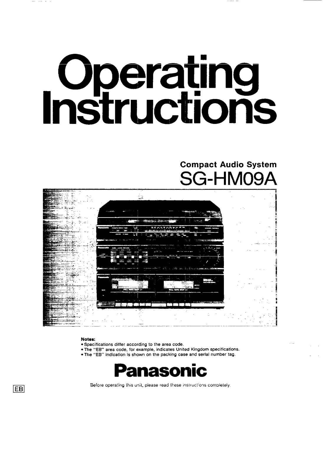 Panasonic SG-HM09A User Manual