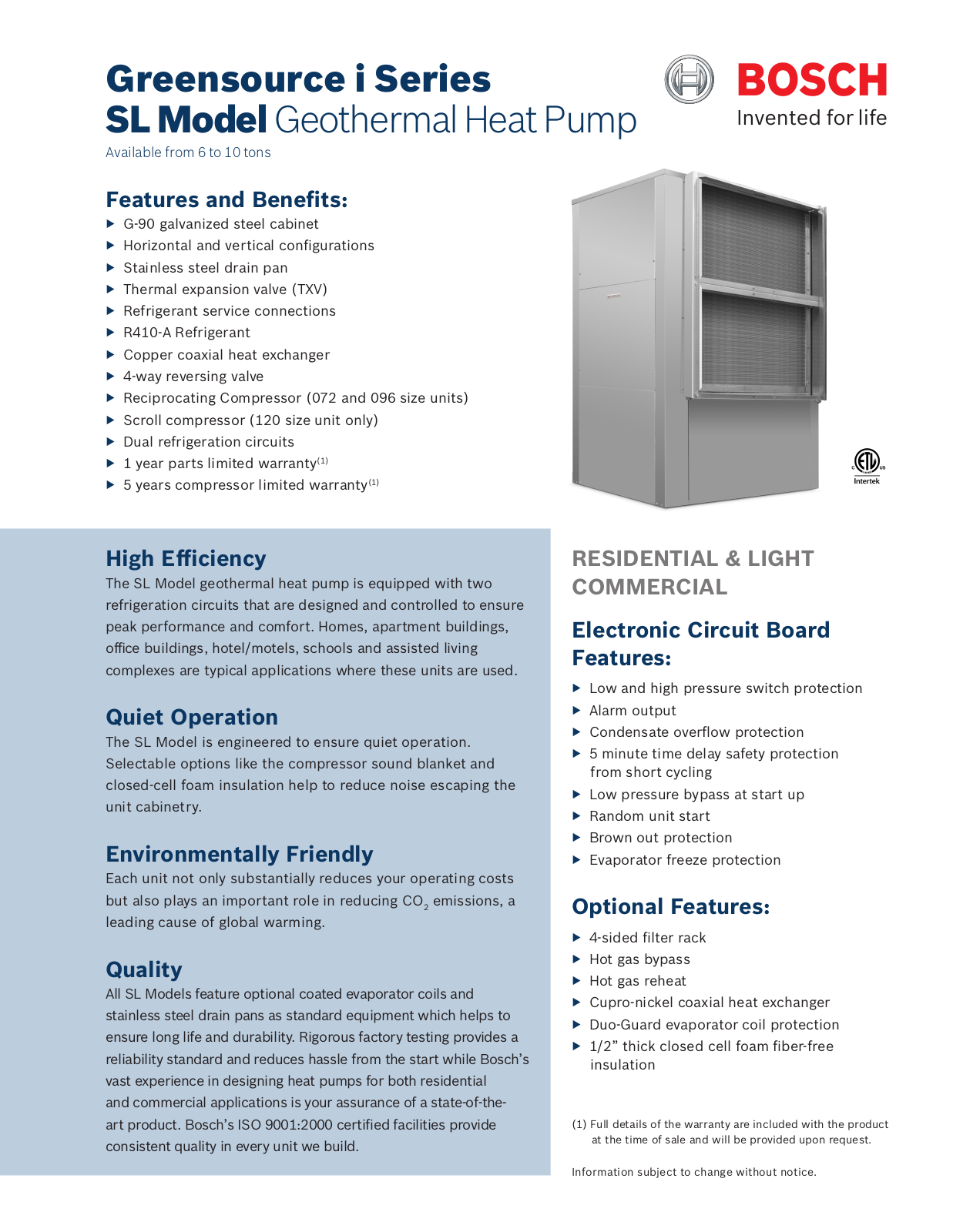 Bosch SL User Manual