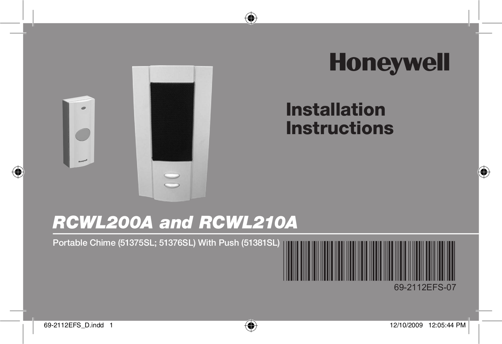 Honeywell RCWL200A, RCWL210A User Manual