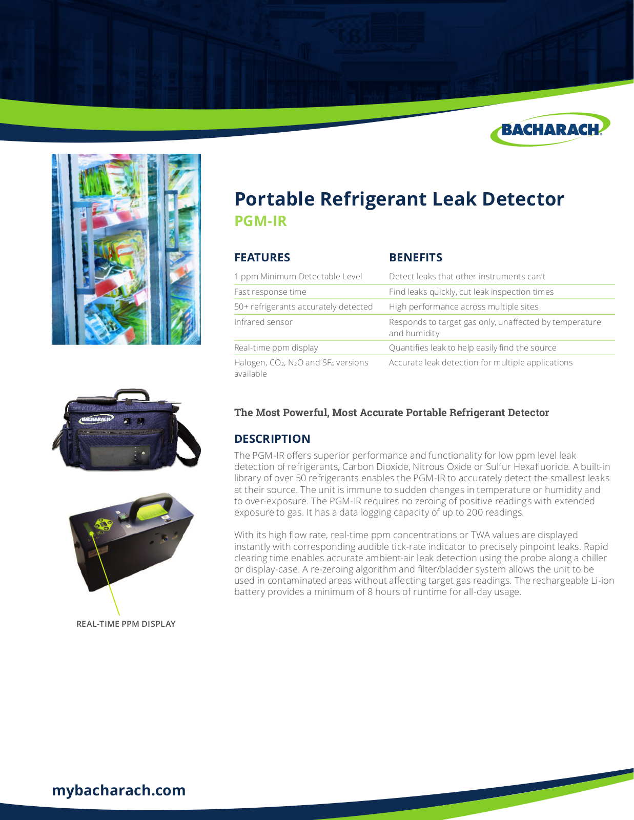 Bacharach PGM-IR Specifications