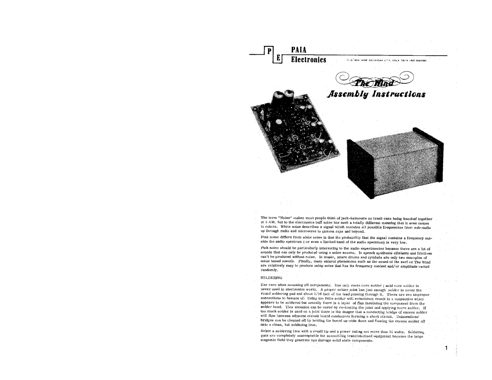 PAiA Electronics 3730 User's Manual