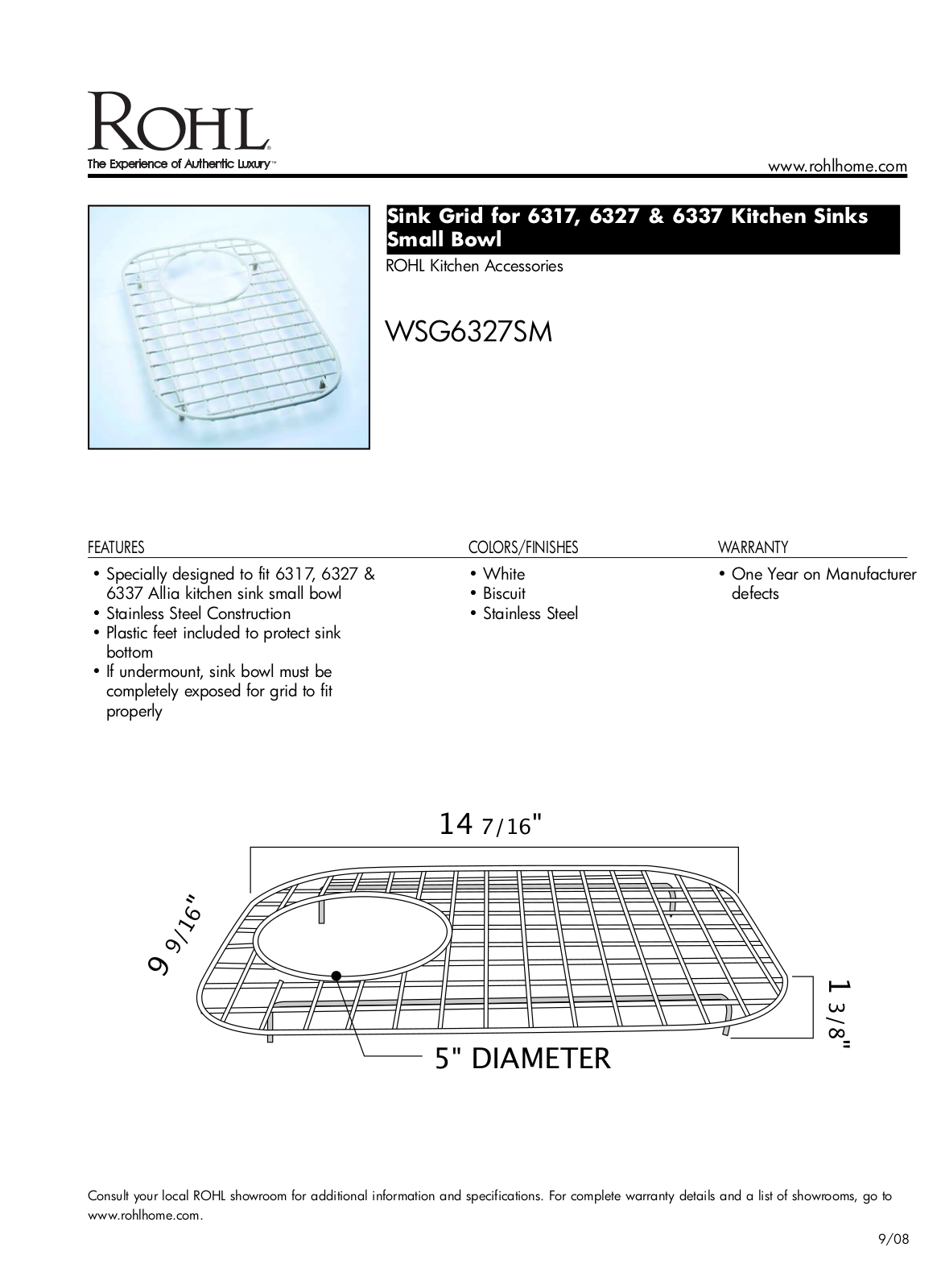 Rohl XRH10134 Specifications - ManualMachine.com