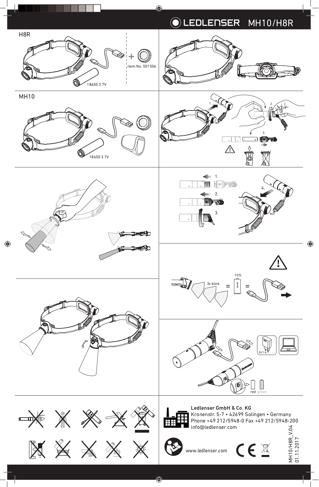 Ledlenser H8R, MH10 User Manual