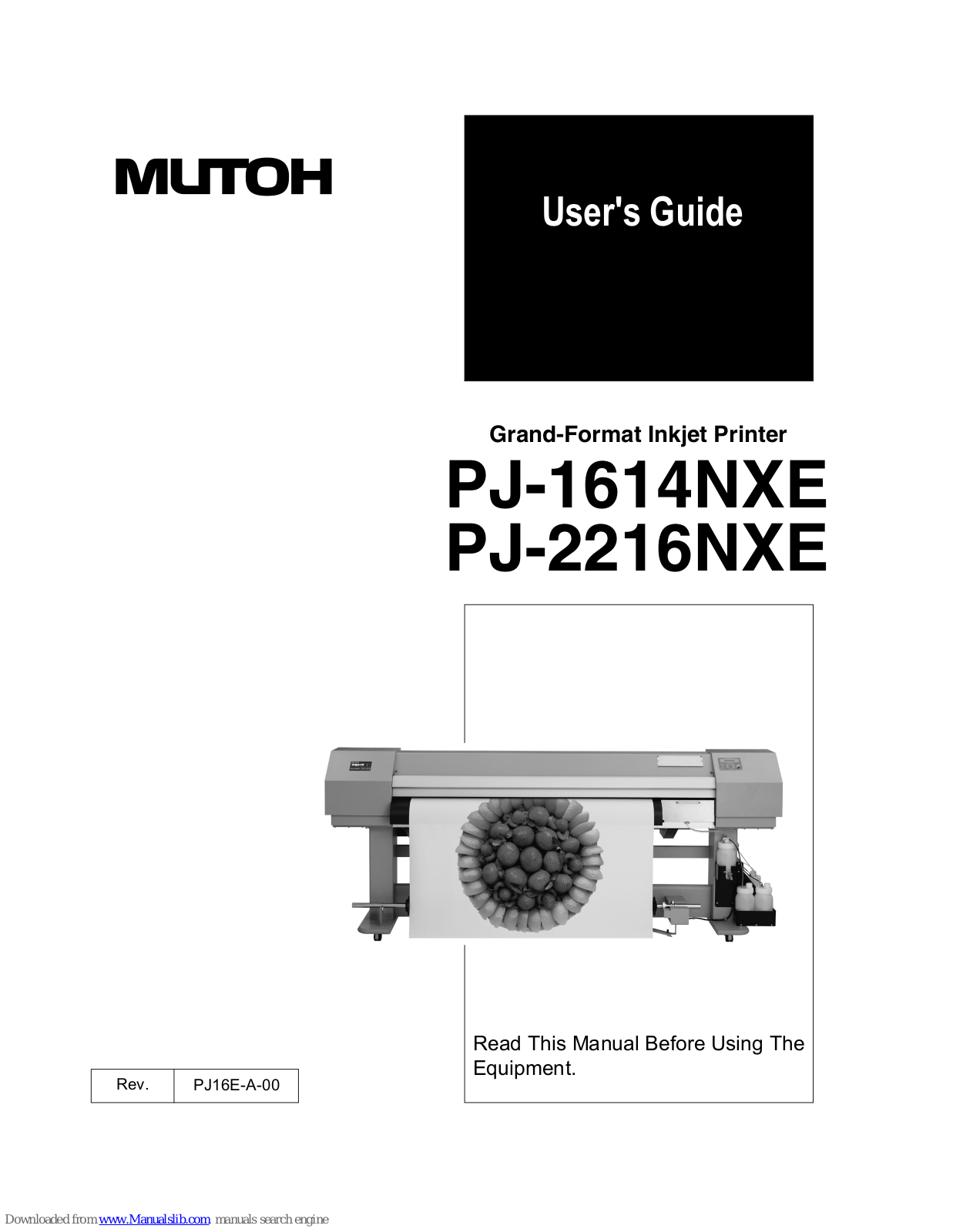 MUTOH PJ-1614NXE, PJ-2216NXE User Manual