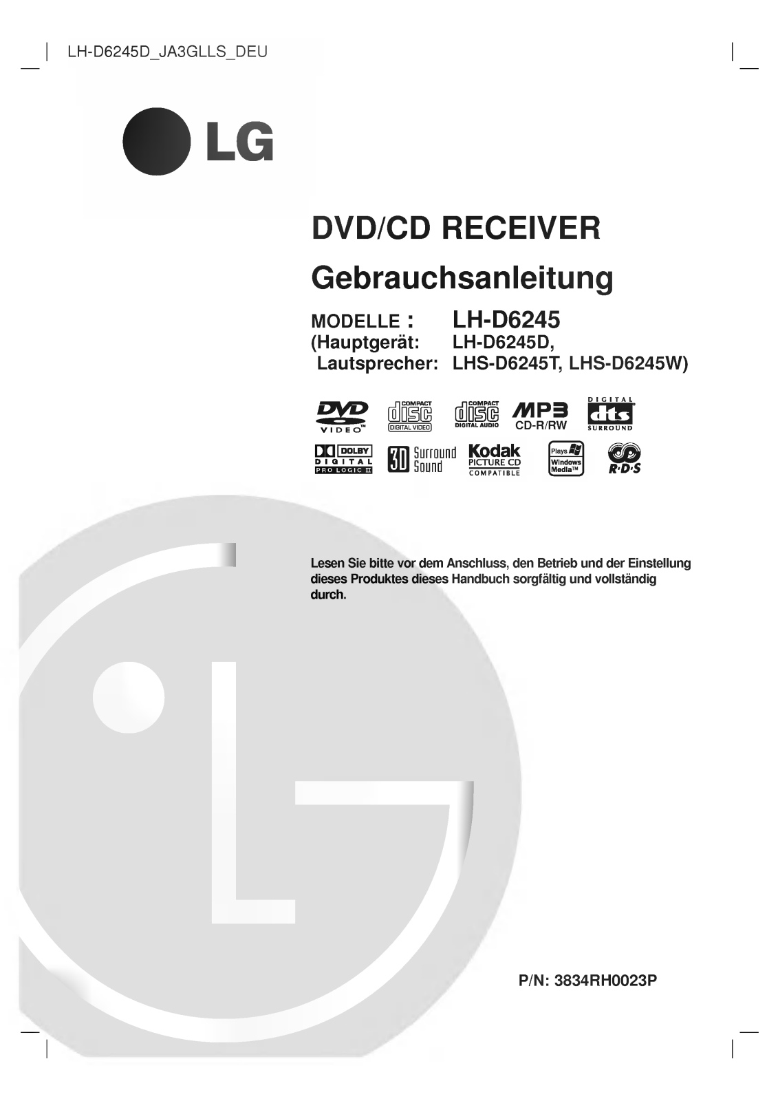 LG LH-D6245D Owner’s Manual